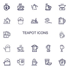 Editable 22 teapot icons for web and mobile