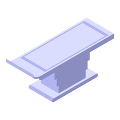 Mri steel bed icon. Isometric of mri steel bed vector icon for web design isolated on white background