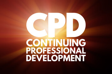 Obraz premium CPD - Continuing Professional Development acronym, business concept background