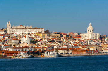 Naklejka premium National Pantheon and Alfama from Tagus River