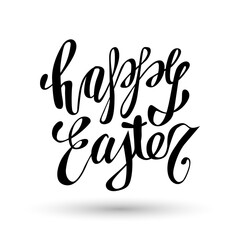 Easter sign - Happy Easter. Easter wish overlay, lettering label design. Retro holiday badge. Hand drawn emblem. Isolated. Religious holiday sign. Easter sign design for web, print