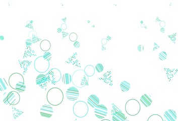 Light Green vector template with crystals, circles.