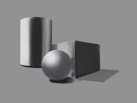 ball cube cylinder begin shade backround