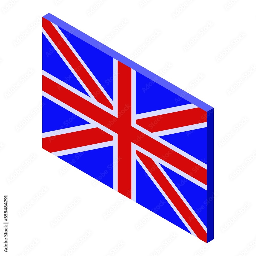Poster british foreign language icon. isometric of british foreign language vector icon for web design isol