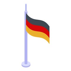 Germany foreign language flag icon. Isometric of germany foreign language flag vector icon for web design isolated on white background