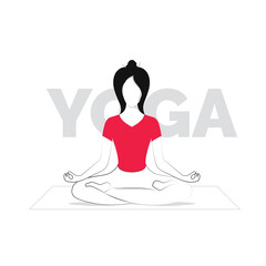 International yoga day. Woman meditating.