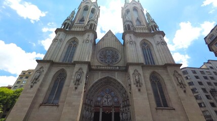 Fototapeta premium Metropolitan Cathedral Catholic Church Sao Paulo Brazil