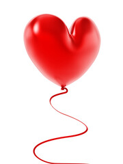 Obraz na płótnie Canvas Heart shaped balloon isolated on white background. 3D illustration