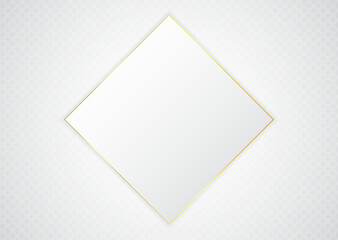 Square space shape for content clean white and gold metallic design luxury concept