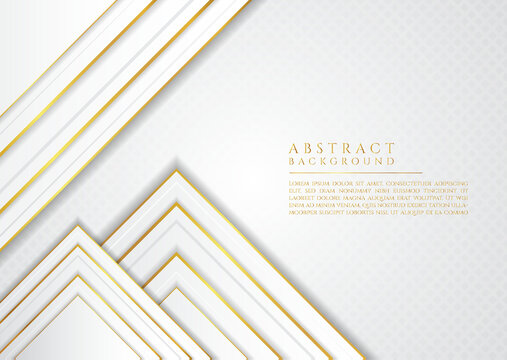 Luxury overlap square shape design gold metallic and white background style with space for contect