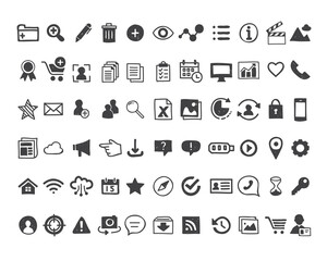 Interface icon set. Hand drawn user interface doodle icons vector collection