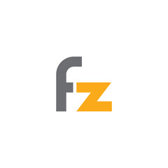 initial letter f and z, fz, zf logo, lowercase monogram line art style design template
