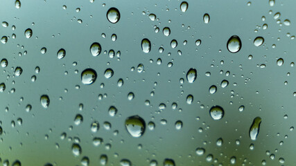 Drops of water on the glass. Macro shooting. Texture. No people. 