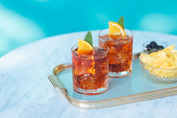 Negroni, an italian cocktail, an apéritif, first mixed in Firenze, Italy, in 1919. Count Camillo...