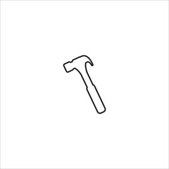 hammer tool line icon vector