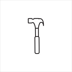 hammer tool line icon vector