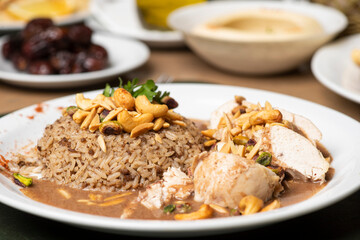 Oriental Rice with Chicken and Beef .