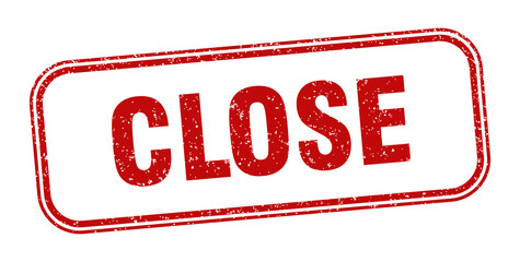 close stamp. close square grunge sign. label