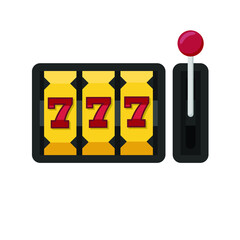 Slot machine flat style isolated on white. gambling object concept vector for your design work, presentation, website or others.