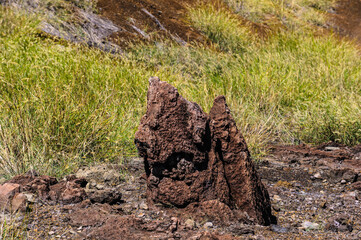 It's Solidified lava on the grass