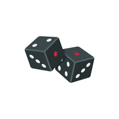 Dice flat style isolated on white. gambling object concept vector for your design work, presentation, website or others.