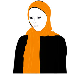 Hijab Muslim head covering vector