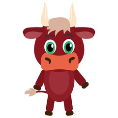 Image of a red bull on a white background. Vector image, eps 10