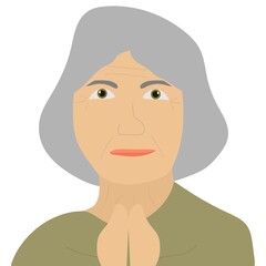 Image of an old woman. Vector image, eps 10