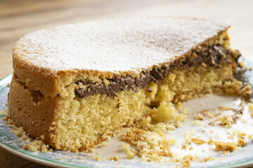 sponge cake stuffed with melted chocolate