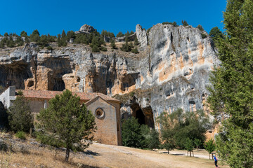 Templar hermitage of San Bartolome and natural park of the Cañon del Rio Lobos in Soria