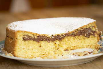 sponge cake stuffed with melted chocolate