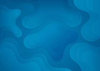 Fluid overlap wave water design abstract style curve shape flow blue color