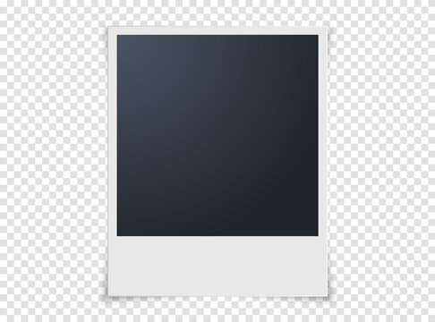 Photo frame isolated on transparent background. Realistic vector illustration
