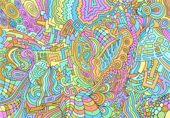Doodle background. Hand drawing pattern. Abstract art.