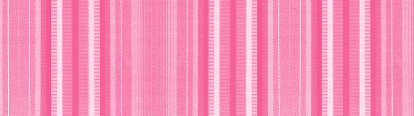 Bright pastel pink white striped natural cotton linen textile texture background banner panorama - Powered by Adobe