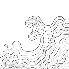 topographic map abstract height lines isolated on white background vector