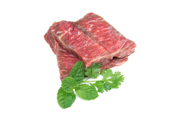 Beef meat isolated on white background.