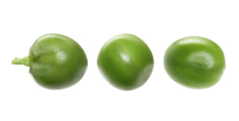 Green peas with pods isolated on white background with clipping path