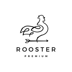 Fototapeta na wymiar rooster arrow logo vector icon illustration