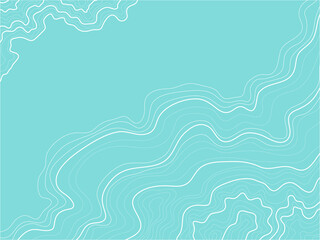 topographic map abstract height lines isolated on a turquoise background vector