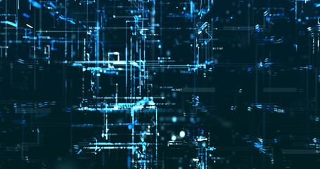 Abstract digital network data background, 3D rendering