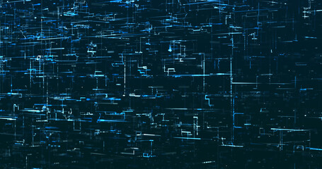 Abstract digital network data background, 3D rendering