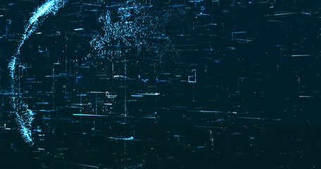 Abstract digital network data background, 3D rendering