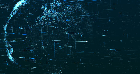 Abstract digital network data background, 3D rendering