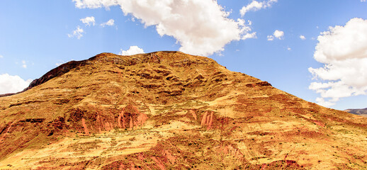Peruvian Andes, the longest continental mountain range in the world. It is a continual range of highlands along the western coast of South America.