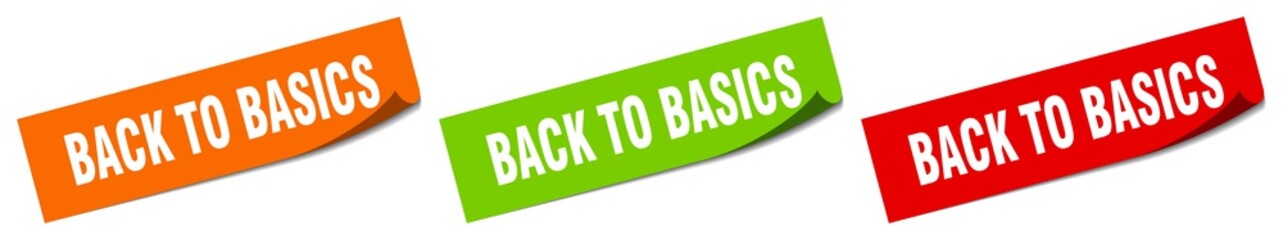 back to basics sticker. back to basics square isolated sign. back to basics label