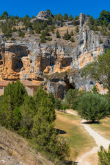 Templar hermitage of San Bartolome and natural park of the Cañon del Rio Lobos in Soria