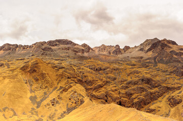 Naklejka premium Landscape of the Andes of Peru, the longest continental mountain range in the world.