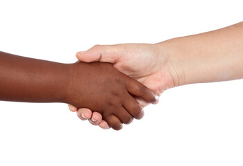 Hands of different races together