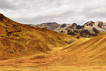 Landscape of the mountains in Peru